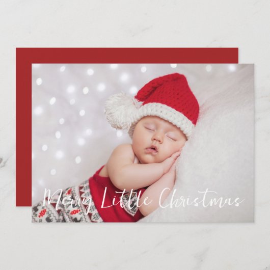 小メリーさなクリスマスフォトレッド シーズンカード (正面/裏面)
