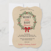 小メリーさなクリスマスベビーシャワーサンキューカード サンキューカード (正面)