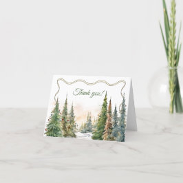 小メリーさなクリスマス冬の赤ちゃんシャワー サンキューカード