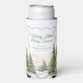 小メリーさなクリスマス冬の赤ちゃんシャワー スリム缶クーラー (Seltzer正面)