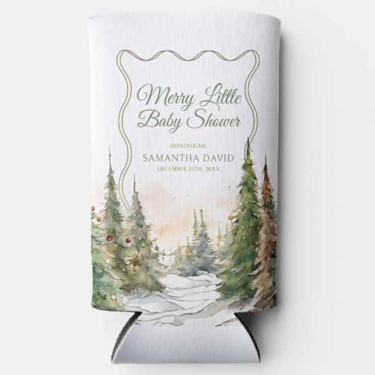 小メリーさなクリスマス冬の赤ちゃんシャワー スリム缶クーラー (正面)