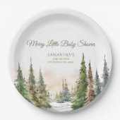 小メリーさなクリスマス冬の赤ちゃんシャワー ペーパープレート (正面)