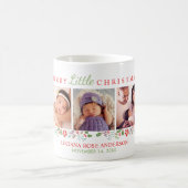 小メリーさなクリスマス生まれたばかりののベビーガールの写真 コーヒーマグカップ (中央)