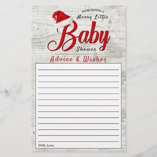 小メリーさなクリスマス赤ちゃんシャワーアドバイス&ウィッシュ (正面)