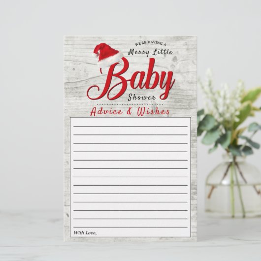 小メリーさなクリスマス赤ちゃんシャワーアドバイス&ウィッシュ (スタンド正面)