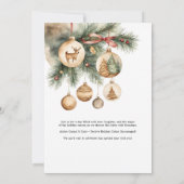 小メリーさなボホクリスマス冬の赤ちゃんシャワー 招待状 (裏面)