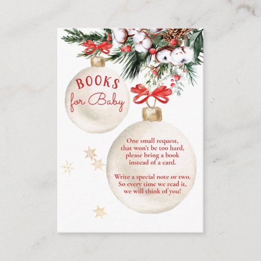 小メリーさな赤ちゃんシャワーモダンクリスマスブック エンクロージャーカード (正面)