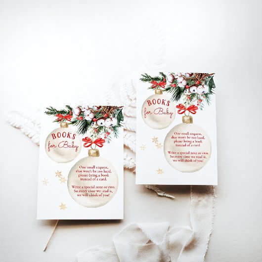 小メリーさな赤ちゃんシャワーモダンクリスマスブック エンクロージャーカード