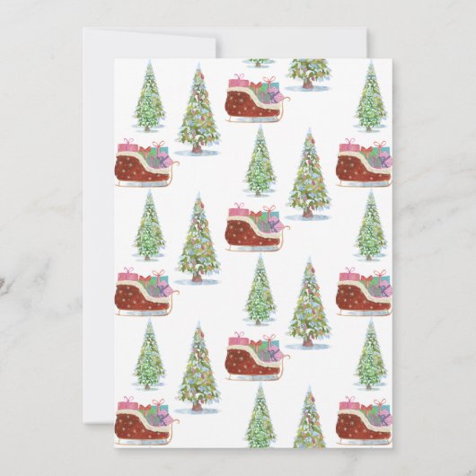 小メリーさな赤ちゃんシャワーヴィンテージそり 招待状 (裏面)