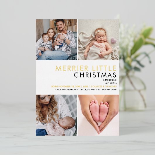 小メリー写金箔誕生発表 箔シーズンカード (立ち正面)