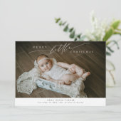小メリー初めてのクリスマスかわいいベビー写真誕生 案内状 (スタンド正面)