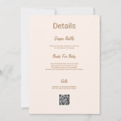 小モダンかわいこちゃんオレンジ色QRコード | 赤ちゃんシャワー 招待状 (裏面)