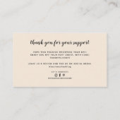 小モダンさなビジネスを溶け感謝していてる 名刺 (裏面)