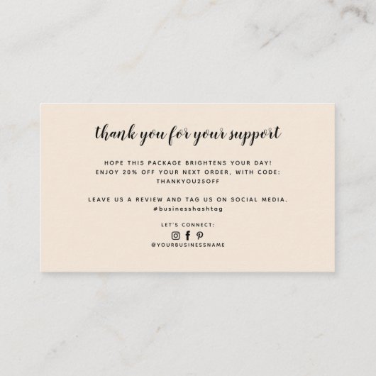 小モダンさなビジネスを溶け感謝していてる 名刺 (裏面)