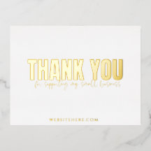 小モダンさなビジネスサンキューカード、金ゴールド箔