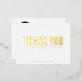 小モダンさなビジネスサンキューカード、金ゴールド箔 箔招待状ポストカード (正面/裏面)