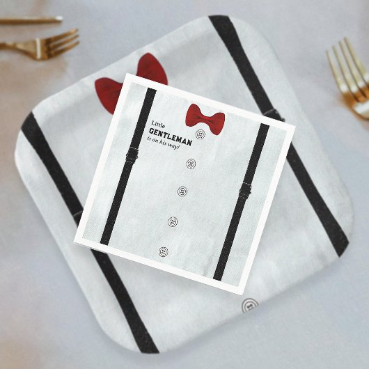 小モダンフォーマル紳士ベビーシャワーシンプル スタンダードカクテルナプキン