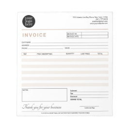 小モダン事業請求書の販売受領書のベージュ ノートパッド