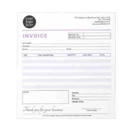 小モダン事業請求書売上高受領紫 ノートパッド