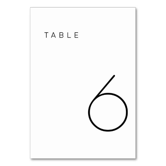 小モダン値白黒テーブル番号1 テーブルナンバー (正面)
