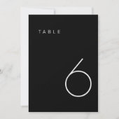 小モダン値黒白のテーブル番号 招待状 (正面)