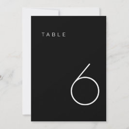 小モダン値黒白のテーブル番号 招待状