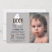 小モダン僧!ハロウィーン2回目の誕生日の写真 招待状 (正面)