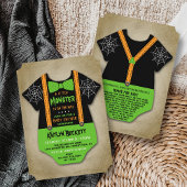 「小モダン化け物」男の子ハロウィーンの赤ちゃんシャワー 招待状