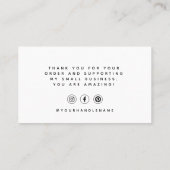 小モダン型ショッピングありがとう 名刺 (裏面)