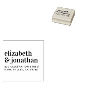 小モダン文字結婚の名前差出人住所 ラバースタンプ (押印)