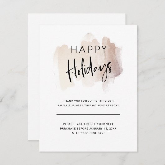 小モダン規模企業のお誕生日おめでとう シーズンカード (正面/裏面)