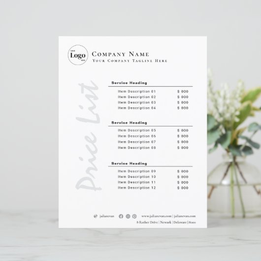 小モダン額白黒価格表 (スタンド正面)