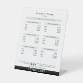 小モダン額白黒価格表 台座サイン (正面)