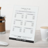 小モダン額白黒価格表 台座サイン (インサイチュ)