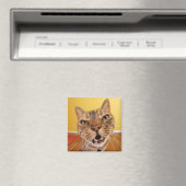 小ユーモアのある猫が椅子に座る マグネット (インサイチュ (食洗機))