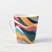 小ラテマグカップ， 12 oz – ミニマリスト幾何学模様 カフェラテマグ (左アングル)