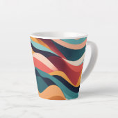 小ラテマグカップ， 12 oz – ミニマリスト幾何学模様 カフェラテマグ (右アングル)