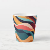 小ラテマグカップ， 12 oz – ミニマリスト幾何学模様 カフェラテマグ (正面)
