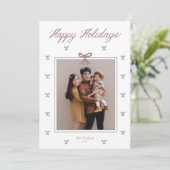 小リボン弓ホリデーフォトカード シーズンカード (スタンド正面)