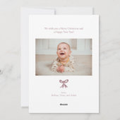 小リボン弓ホリデーフォトカード シーズンカード (裏面)