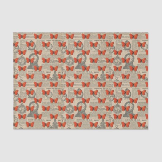 小ヴィンテージ蝶 薄葉紙 (正面)