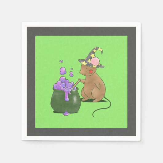 小不気味さなネズミ スタンダードカクテルナプキン (正面)