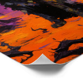 小不気味さなハロウィーン猫 ポスター (角)