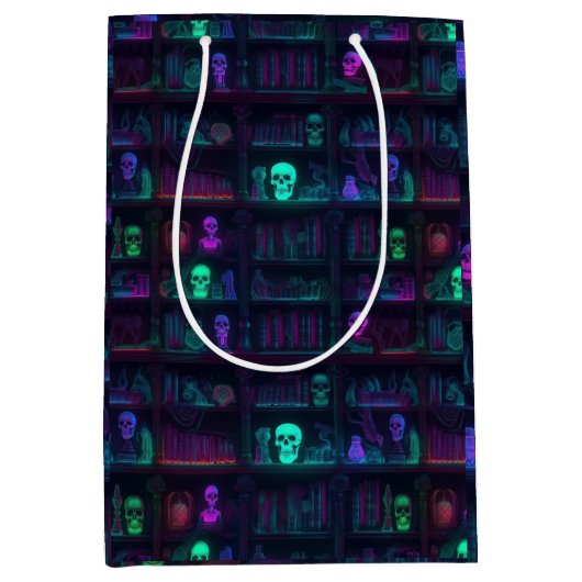 小不気味写実的なダークアカデミア ミディアムペーパーバッグ (正面)