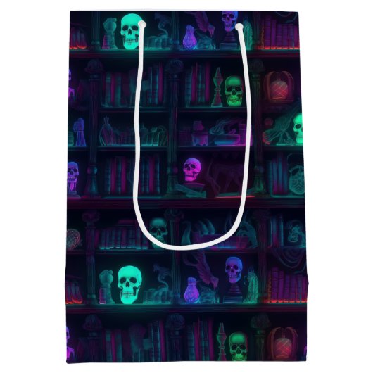 小不気味写実的なダークアカデミア ミディアムペーパーバッグ (裏面)