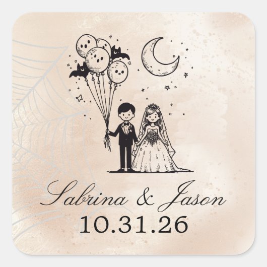 小不気味夫婦 スクエアシール (正面)