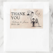 小不気味夫婦 長方形シール (バッグ)