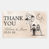 小不気味夫婦 長方形シール (正面)