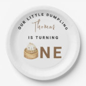 小中国の団子最初の誕生日パーティー ペーパープレート (正面)
