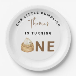 小中国の団子最初の誕生日パーティー ペーパープレート